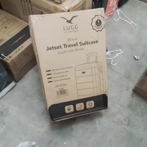 BOXED LUGG - JETSET TRAVEL SUITCASE CREAM &  BROWN