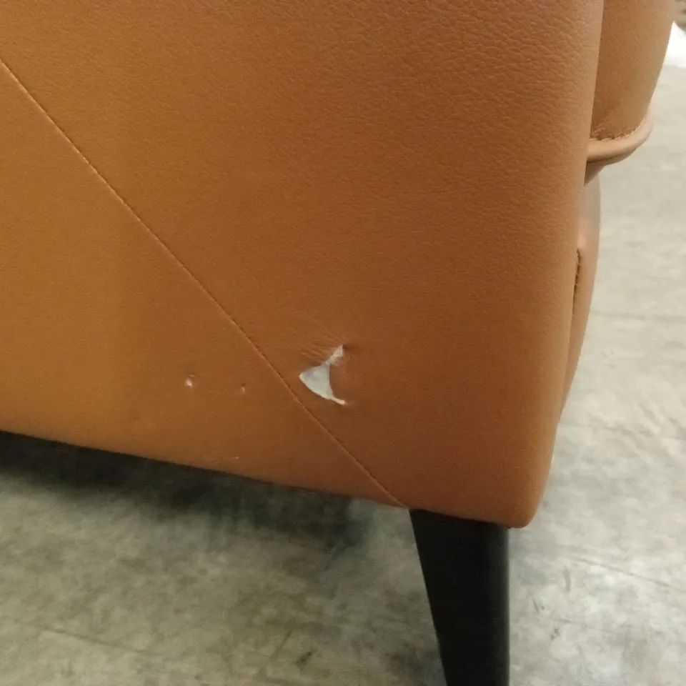 SASHA 3 SEATER LEATHER/FAUX LEATHER SOFA - TAN RRP £1199