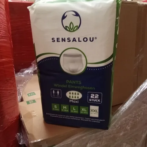 PALLET TO CONTAIN A LARGE QUANTITY OF SENSALOU ADULT INCONTINENCE PANTS XXL