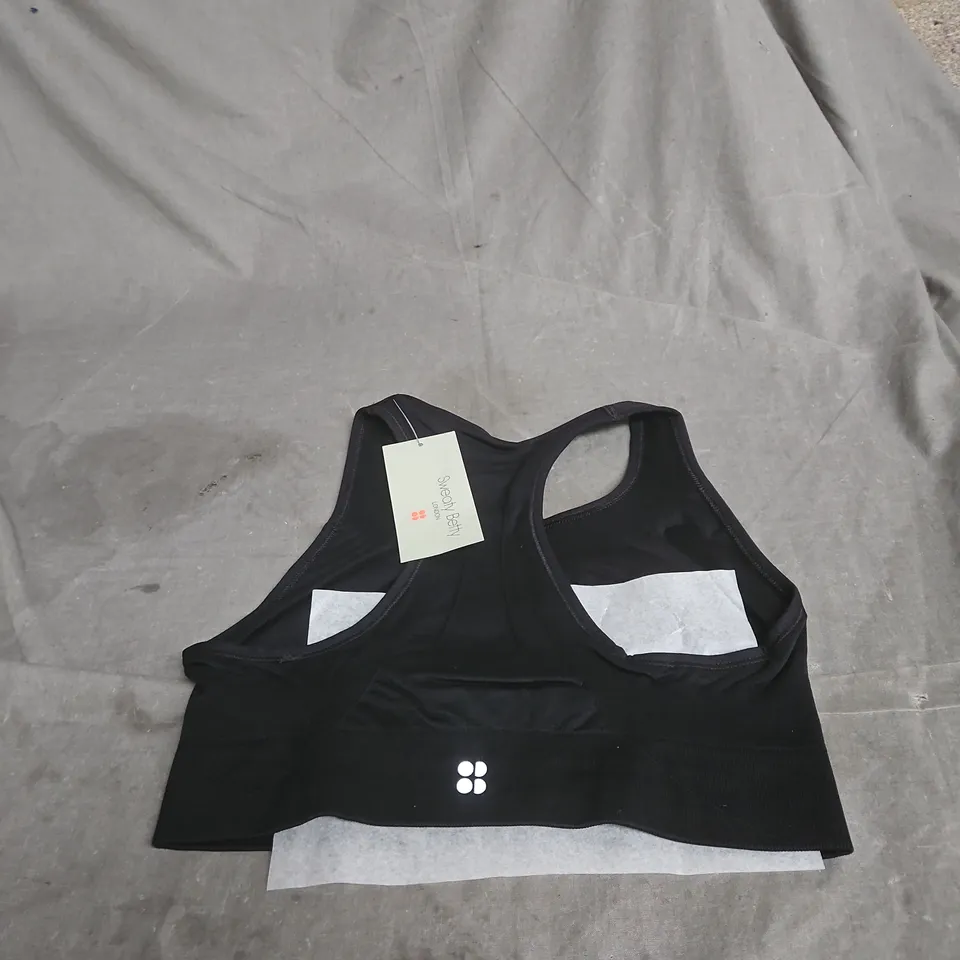 SWEATY BETTY STAMINA WORKOUT BRA BLACK LARGE WITH TAGS