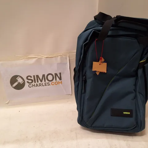AMERICAN TOURISTER BLUE BACKPACK WITH TAG