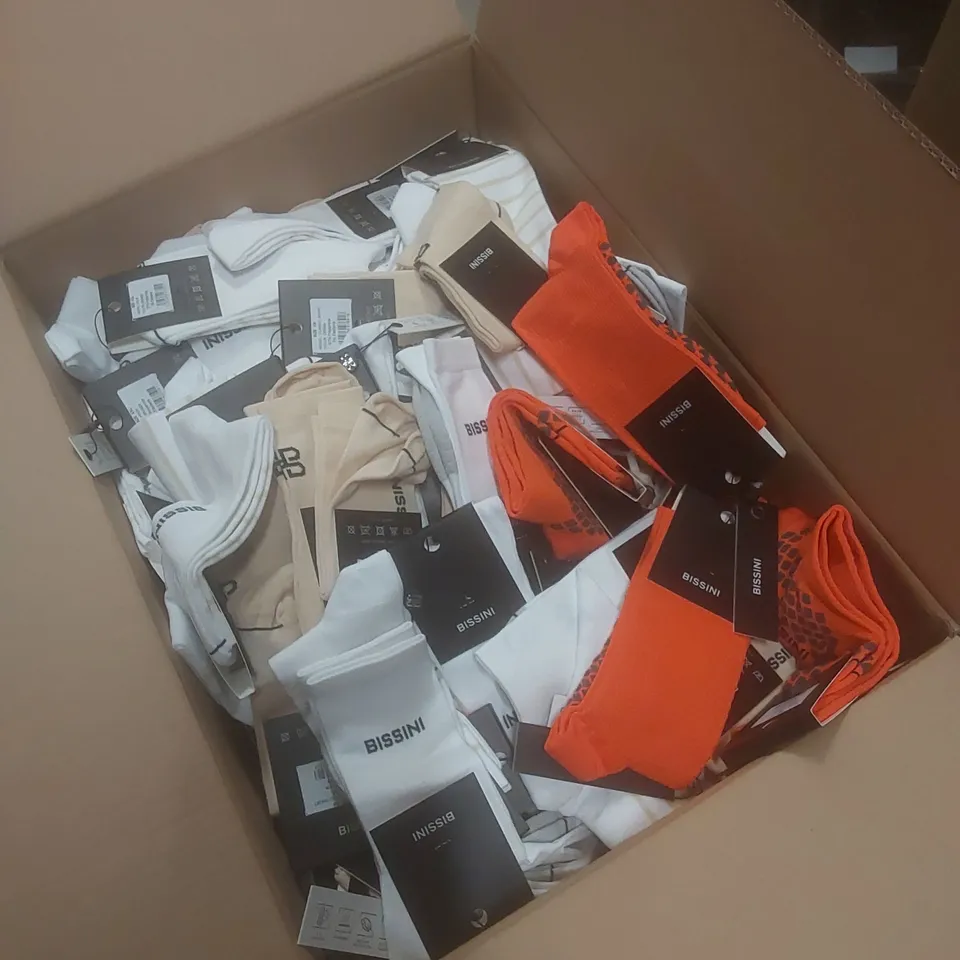 BOX TO CONTAIN A LARGE QUANTITY OF BRAND NEW PAIRS OF BISSINI CYCLING SOCKS - COLOURS AND SIZES VARY // 1 PAIR PER PACK