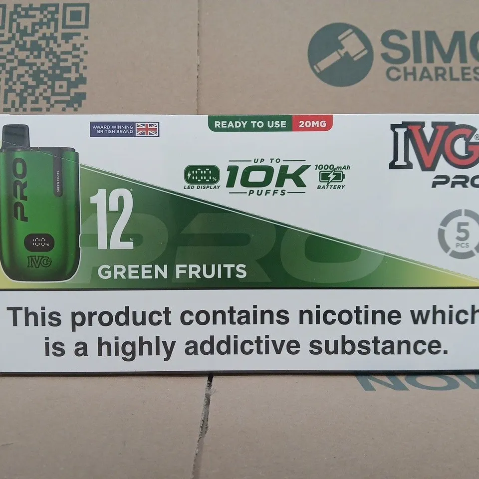 SEALED IVG PRO 12 GREEN FRUITS VAPES (5PCS)