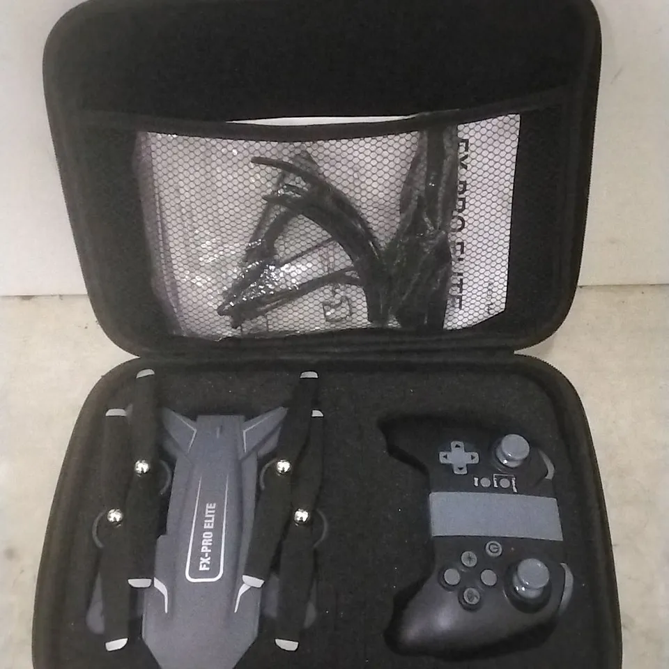 (NO CHARGER) FX-PRO ELITE DRONE + CONTROLER + CASE 