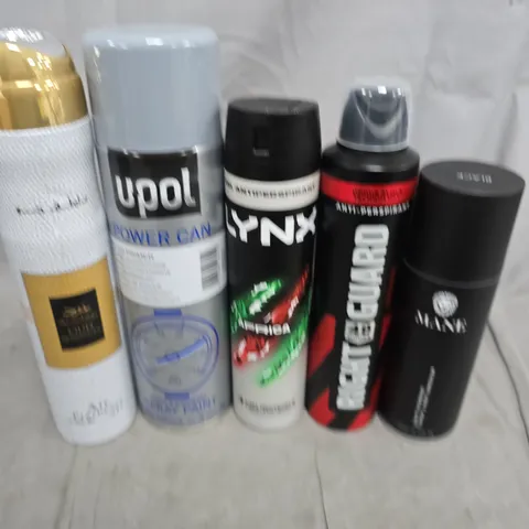 APPROXIMATELY 10 ASSORTED AEROSOLS TO INCLUDE LYNX, RIGHT GUARD AND MANE 