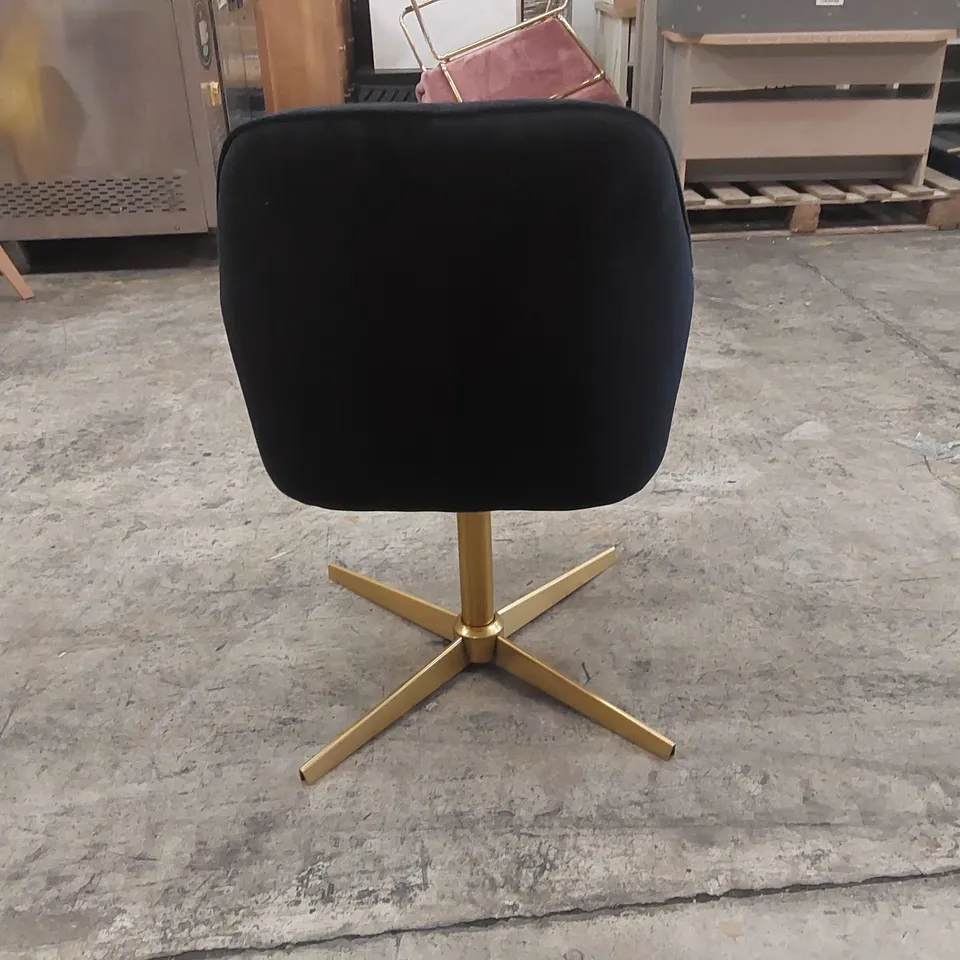 DESIGNER BLACK VELVET DINING CHAIR