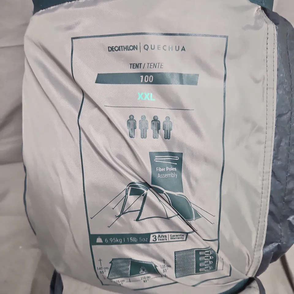 QUECHUA BY DECATHLON TENT 100 XXL – 4 PERSON CAMPING TENT (CARRY BAG)