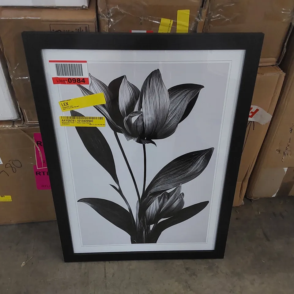 MONOCHROME FLOWER  PICTURE FRAME PAINTING