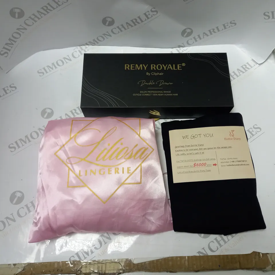 BOX OF APPROXIMATELY 10 COSMETIC PRODUCTS TO INCLUDE LILIOSA, CLIPHAIR, HOTTIE DIARY, ETC