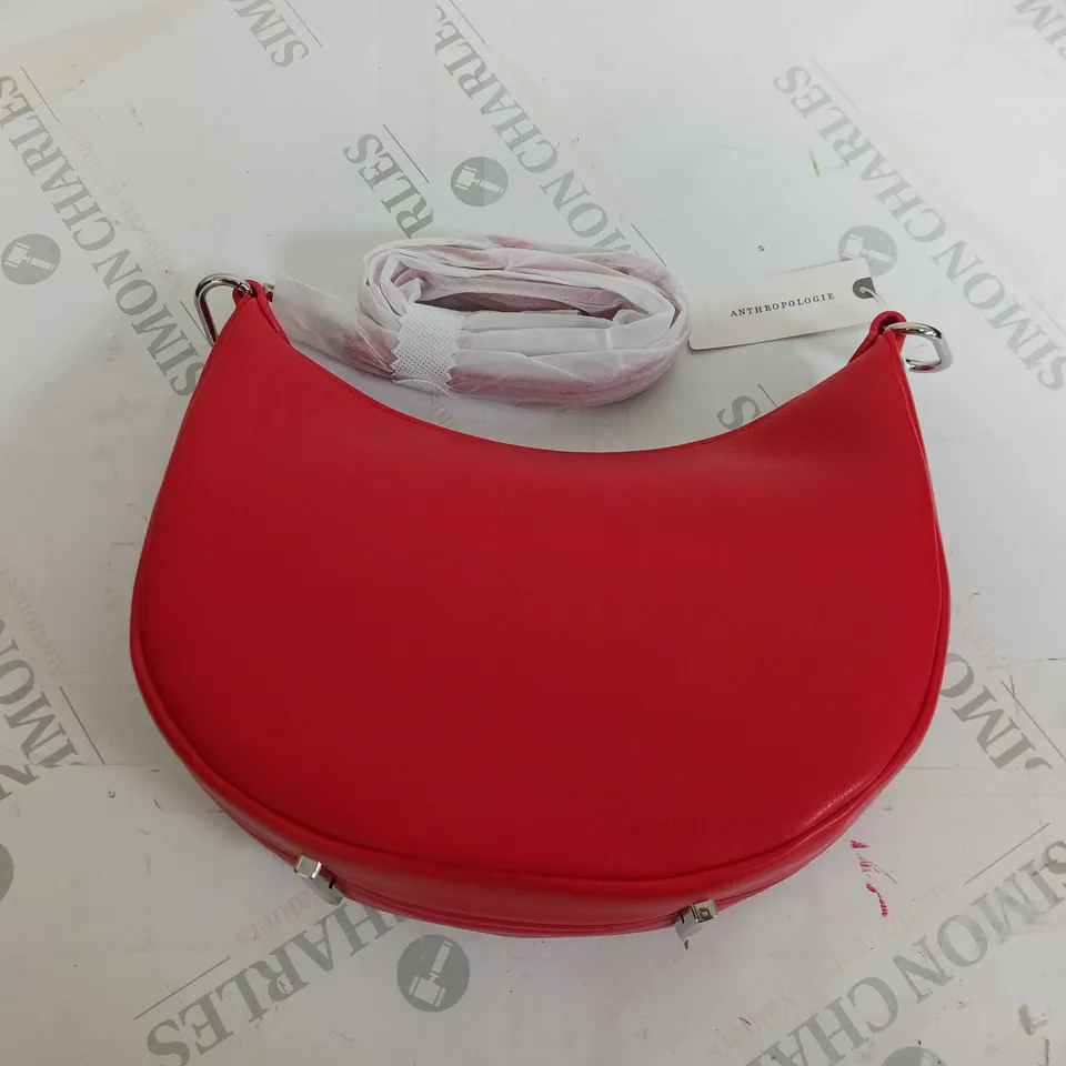 ANTHROPOLOGIE RED SHOULDER MOON BAG 