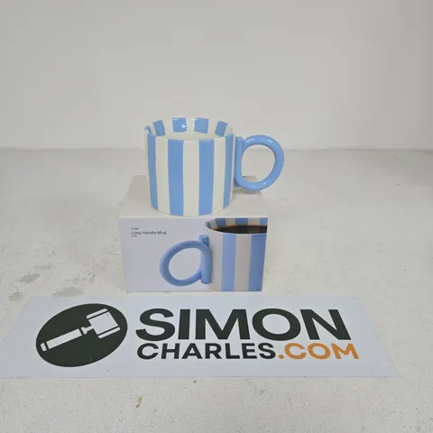 TYPO LOOP HANDLE MUG β BLUE AND WHITE STRIPED