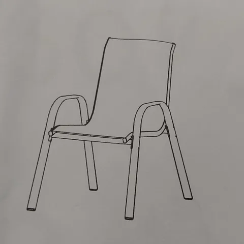 BOXED SET OF APPROXIMATELY 4 OUTDOOR DINING GARDEN CHAIRS (1 BOX)
