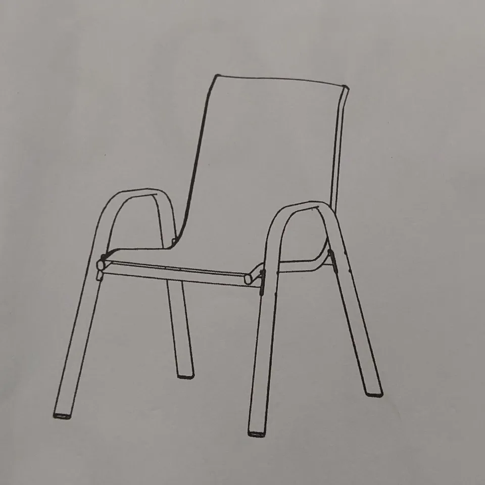 BOXED SET OF APPROXIMATELY 4 OUTDOOR DINING GARDEN CHAIRS (1 BOX)