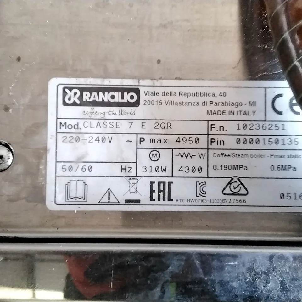 RANCILIO BARISTA 2 STATION COFFEE MACHINE 