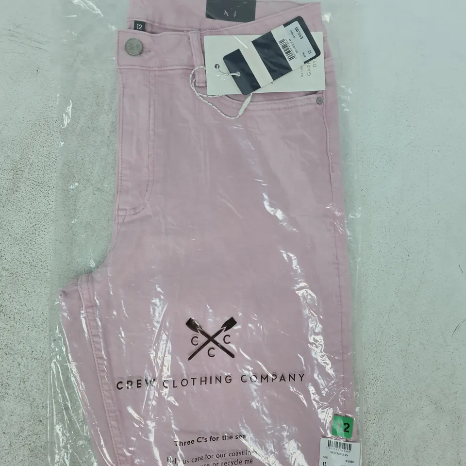 BAGGED CREW CLOTHING COMPANY MIA CROP JEANS IN PINK SIZE 12