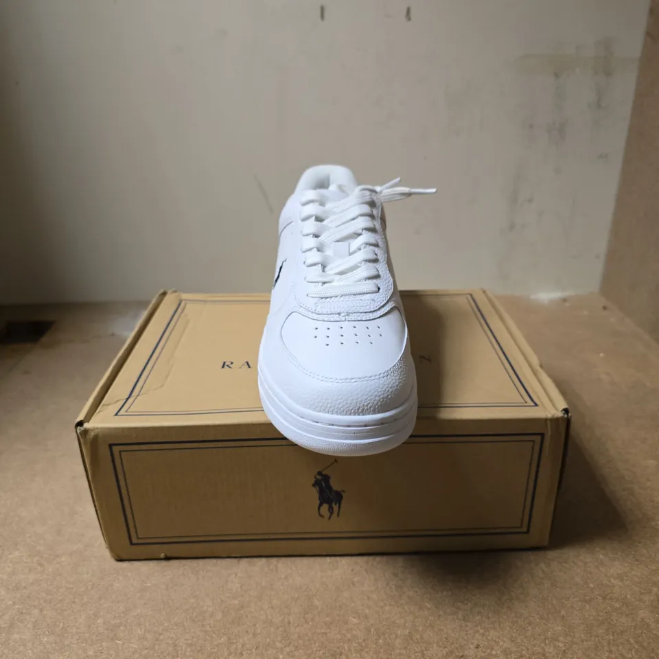 RALPH LAUREN MASTERS COURT SNEAKERS – WHITE/BLACK, UK7