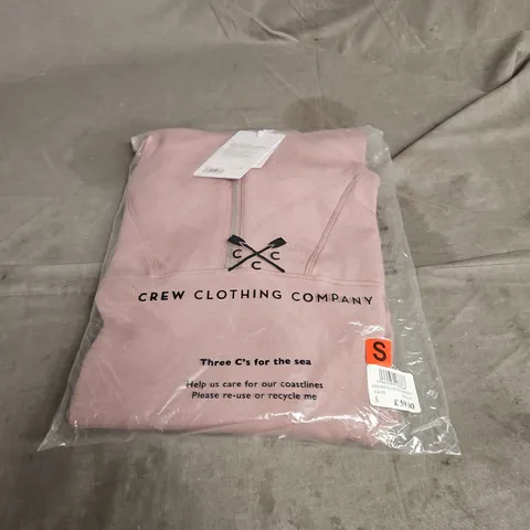 CREW CLOTHING COMPANY SUPER DRAP HALF ZIP COOLDOWN SWEAT IN TAUPE SIZE S