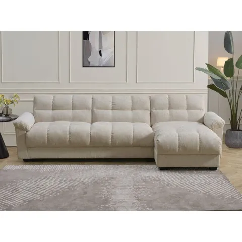 BOXED BOSMAN CORNER SLEEPER SOFA WITH STORAGE - GREY (2 BOXES)