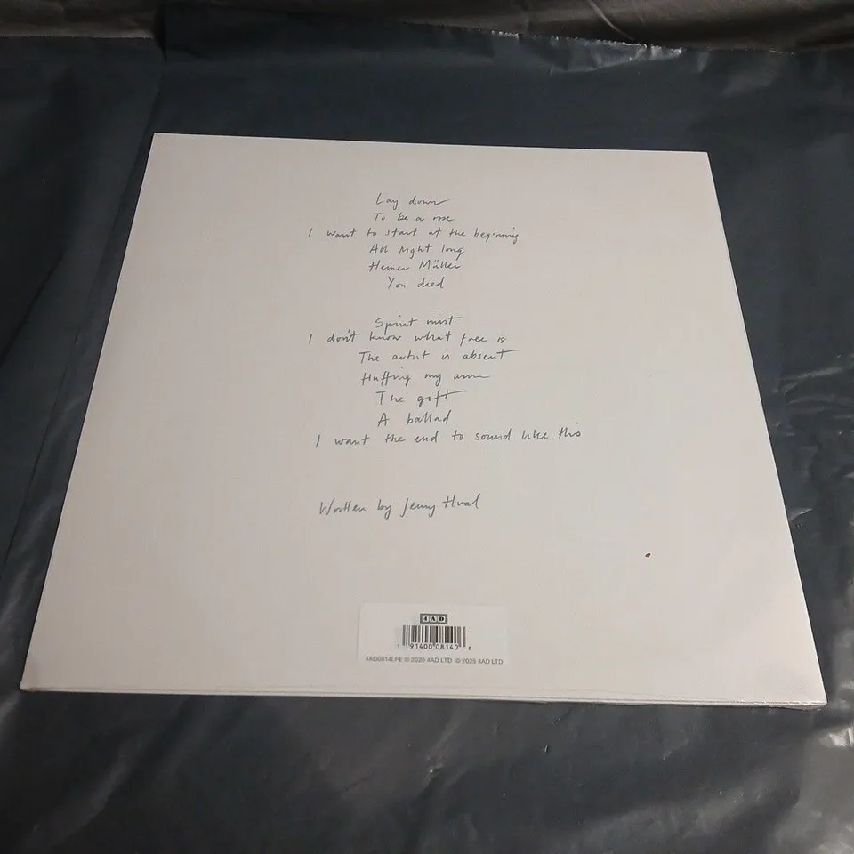 JENNY HOLZER LIMITED EDITION PEARL VINYL