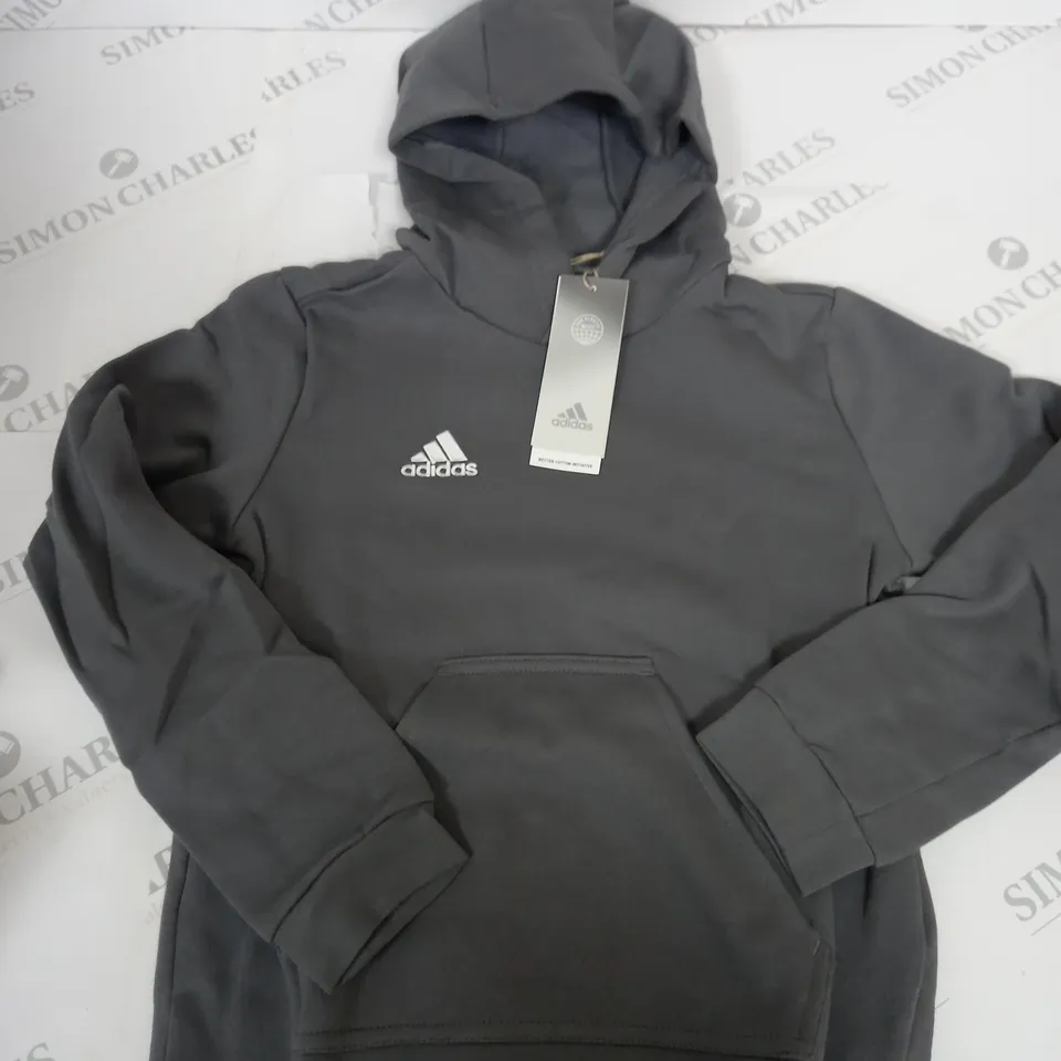 ADIDAS LOGO GREY HOODIE SIZE 9-10 YEARS