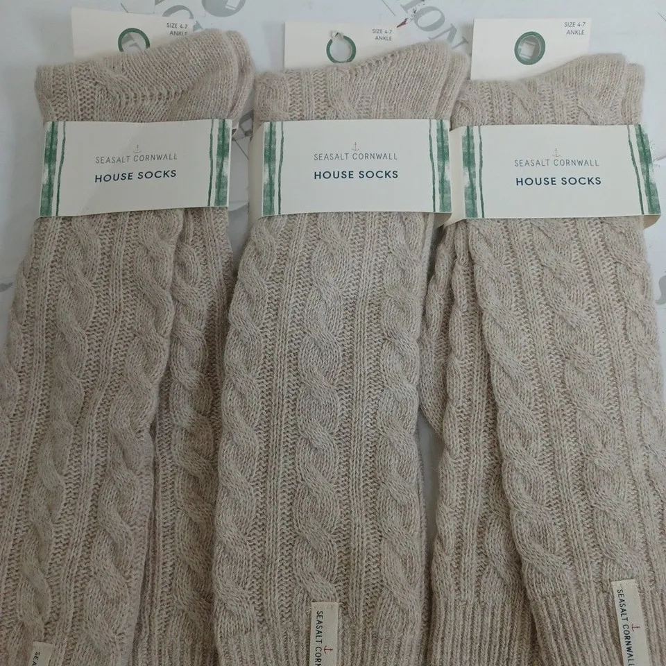 LOT OF 3 SEASALT CORNWALL HOUSE SOCKS - 4/7