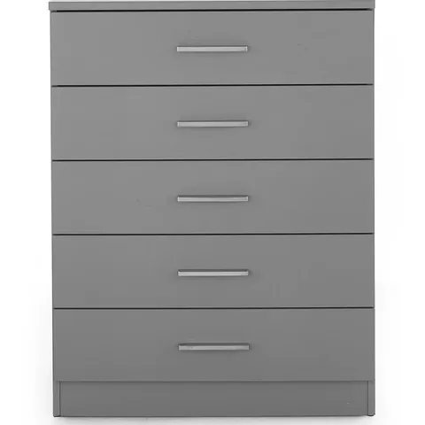 PANAMA 5 DRAWER CHEST - GREY