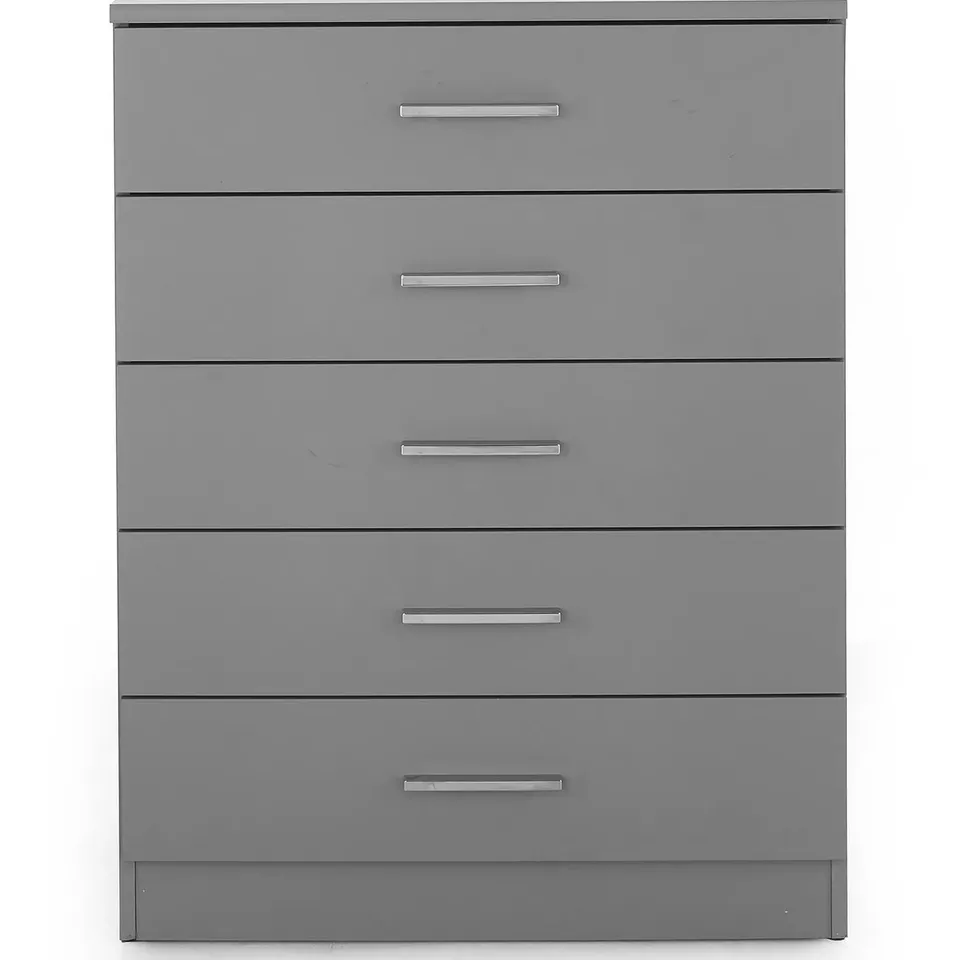 PANAMA 5 DRAWER CHEST - GREY