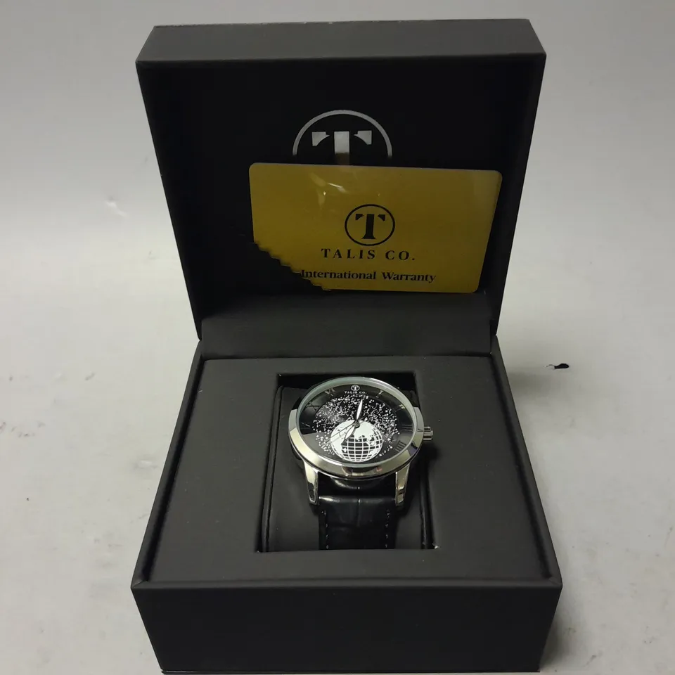 TALIS CO ASTRO AUTOMATIC WATCH WITH BLACK COLOURED WATCH FACE