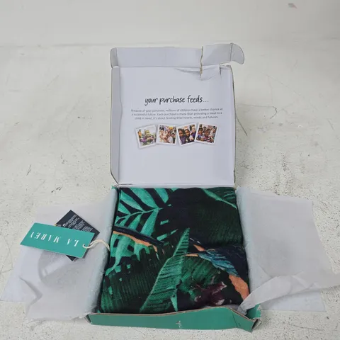 LA MAREY 100% CASHMERE SCARF – GREEN LEAF PRINT