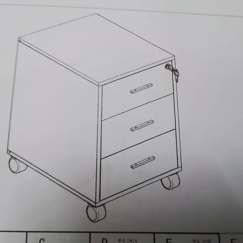 BOXED 3 DRAWER CHEST -BLACK-