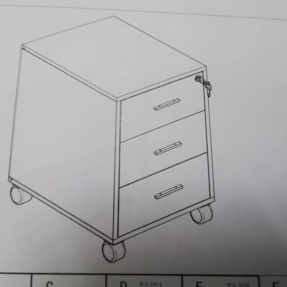 BOXED 3 DRAWER CHEST -BLACK-
