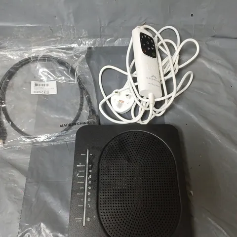 APPROXIMATELY 15 ELECTRICAL ITEMS TO INCLUDE BROADBAND ROUTER, HDMI CABLE AND AN ELECTRIC BLANKET PLUG