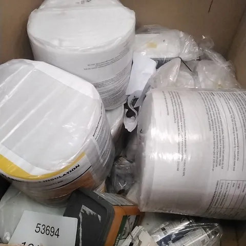 PALLET OF ASSORTED DIY, HOME IMPROVEMENT AND BUILDING PRODUCTS TO INCLUDE; LOFT INSULATION, ALL WEATHER JOINTING COMPOUND, MORTAR REPAIR ETC