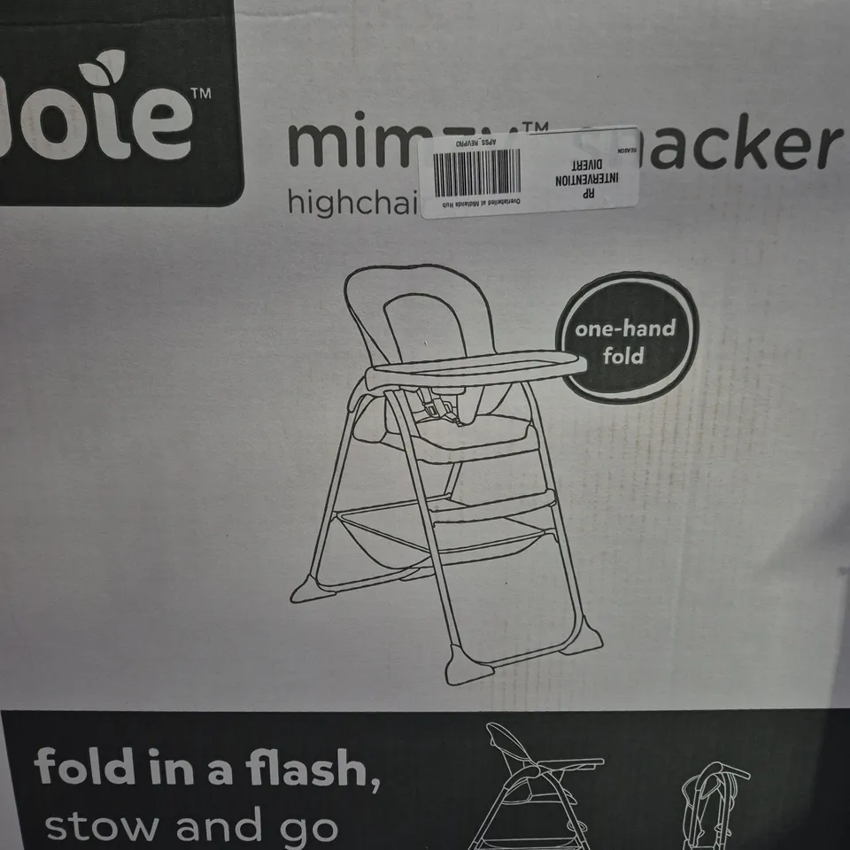 JOIE HIGH CHAIR – FOLDABLE, STAR FABRIC, ONE-HAND FOLD