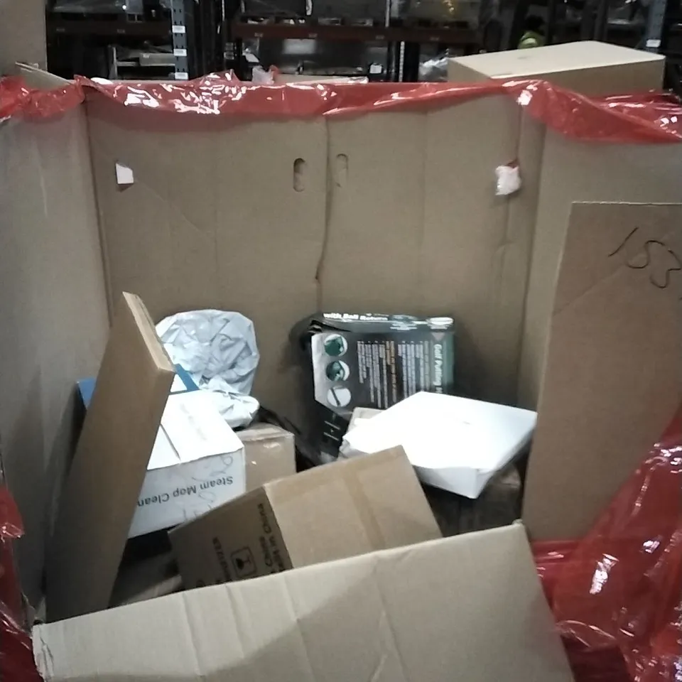 PALLET OF HOUSEHOLD ITEMS TO INCLUDE MUSIC WORLD GUITAR AND MICROPHONE PLAY SET,FOOTSPA,POOL CUE AND CASE,WATER DISPENSER AND OTHER ASSORTED...