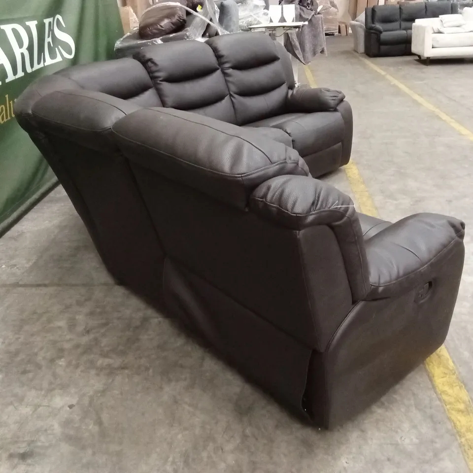 ROTHBURY LUXURY FAUX LEATHER HIGH BACK MANUAL RECLINER CORNER GROUP SOFA