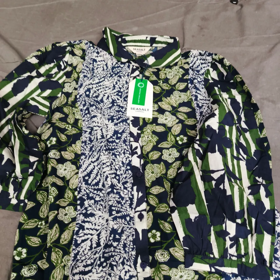 SEASALT CORNWALL WOMEN'S BOTANICAL PRINT SHIRT – SIZE S