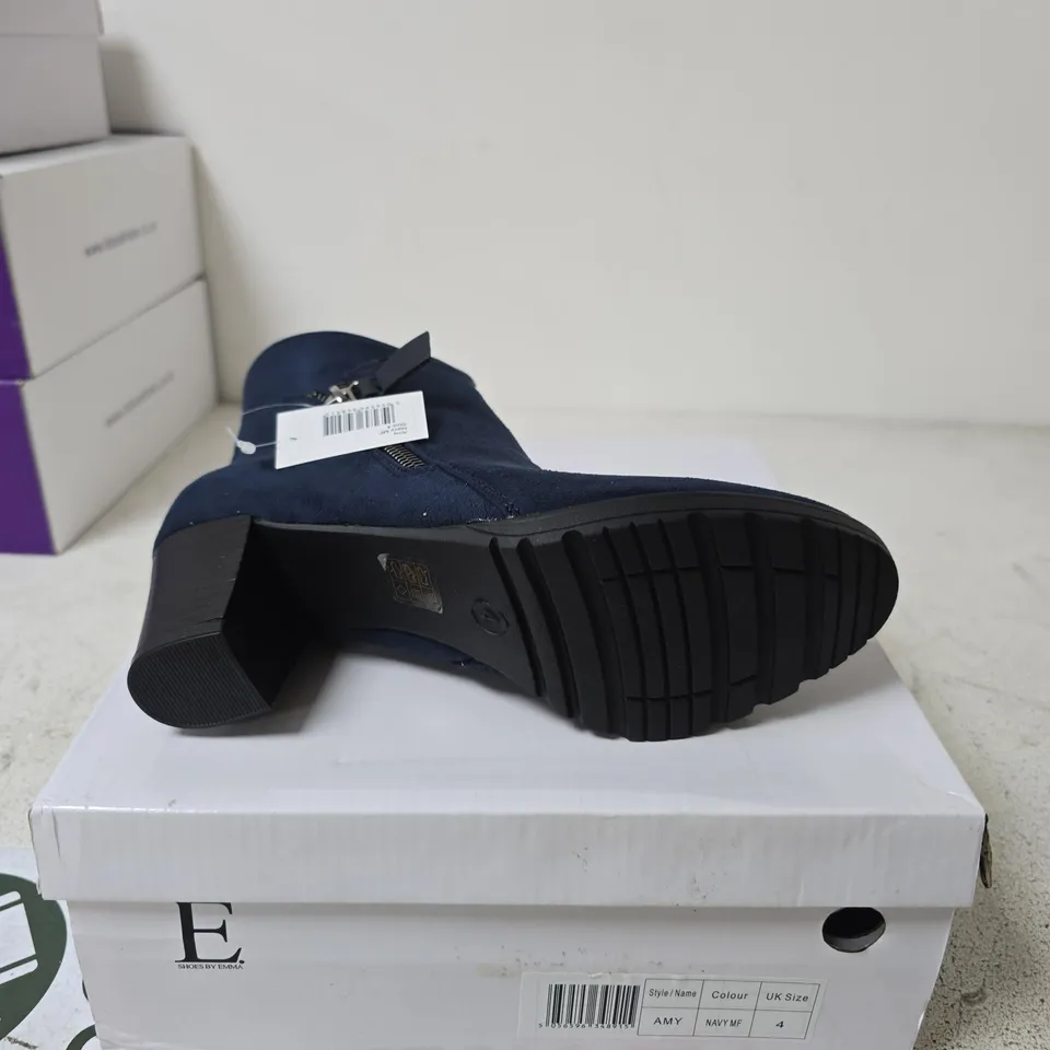 SHOES BY EMMA AMY NAVY MF BOOTS, UK SIZE 4