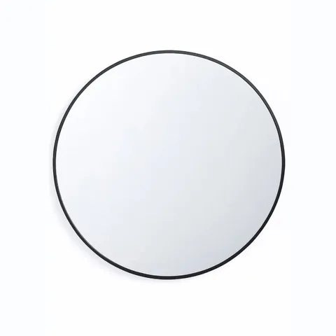 BOXED NEO 70cm BLACK ROUND METAL FRAME WALL MIRROR (1 BOX)