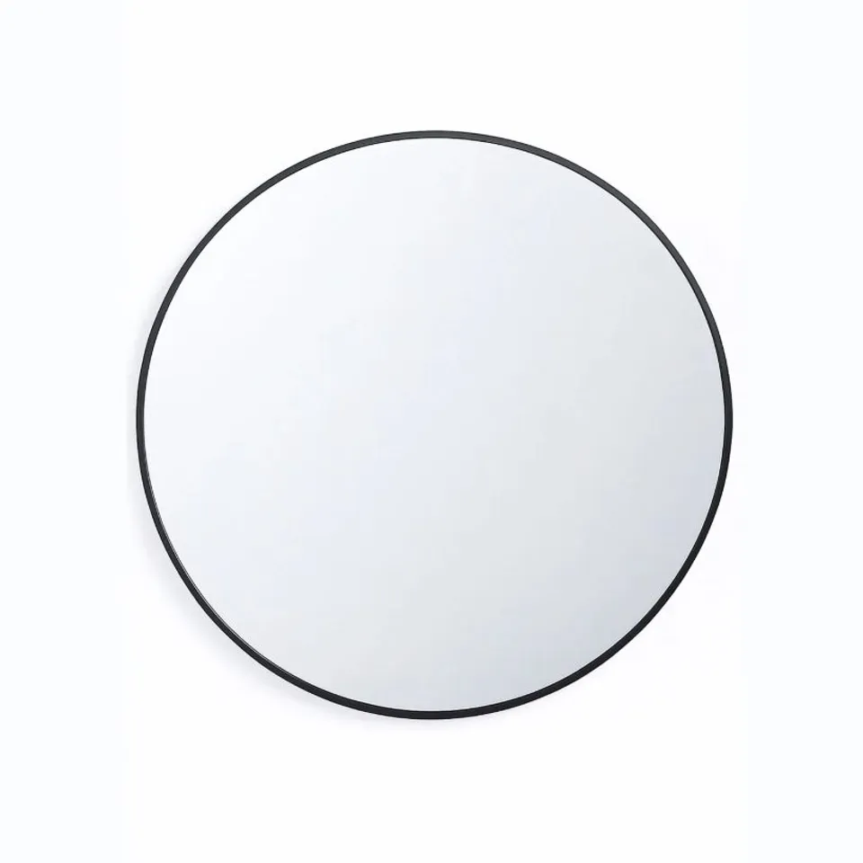 BOXED NEO 70cm BLACK ROUND METAL FRAME WALL MIRROR (1 BOX)