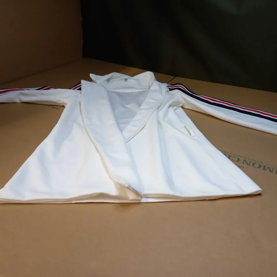 MISSGUIDED WHITE/STRIPED WOMENS BLAZER - SIZE 10