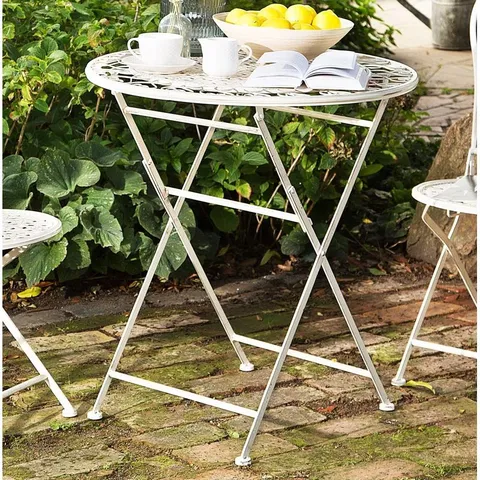 BOXED KNOXVILLE FOLDING IRON BISTRO TABLE (1 BOX)