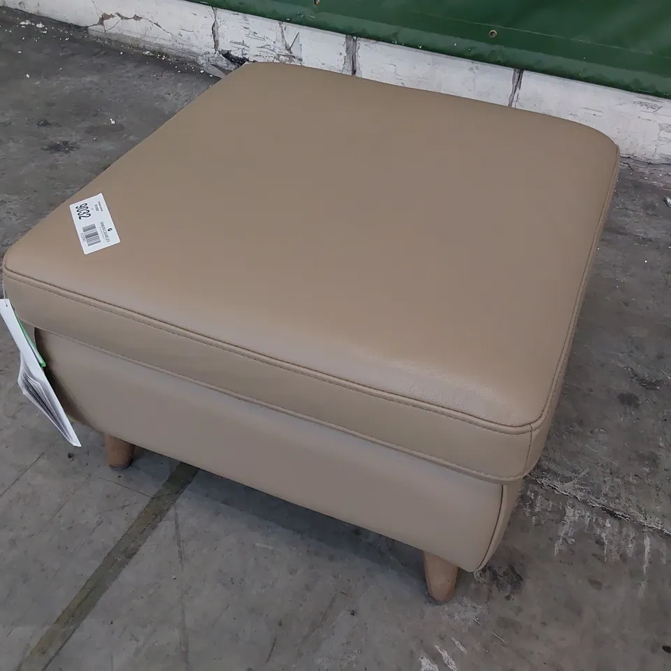 DESIGNER STORAGE FOOTSTOOL CARAMEL LEATHER 