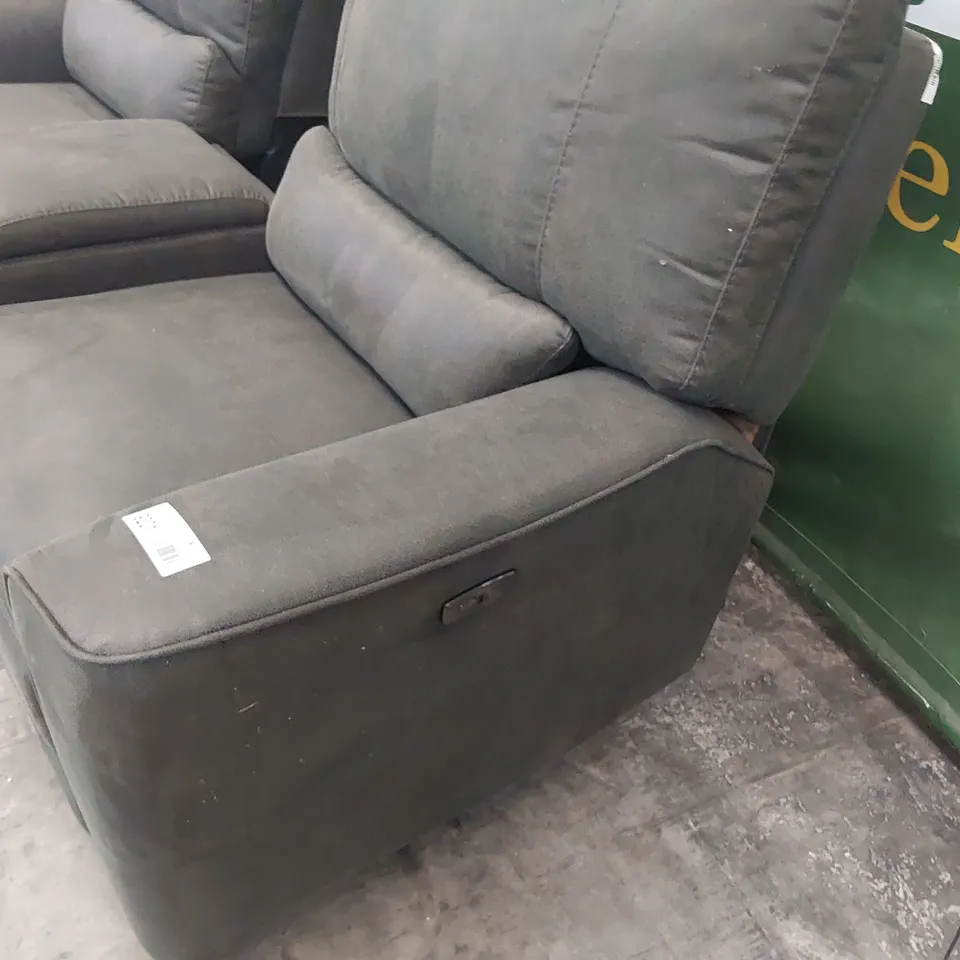 DESIGNER TWO SEATER SOFA WITH HC UNIT DARK GREY MACAU FABRIC 