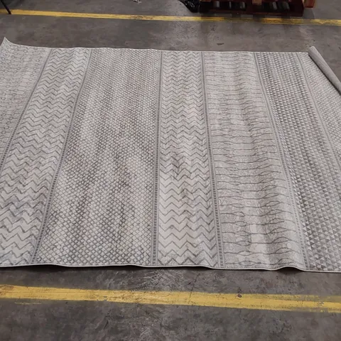 MARY POWER LOOM GREY/IVORY RUG - 200X290CM