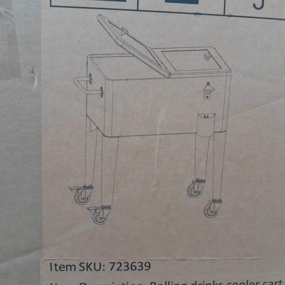 BOXED INNOVATORS ROLLING DRINKS COOLER CART