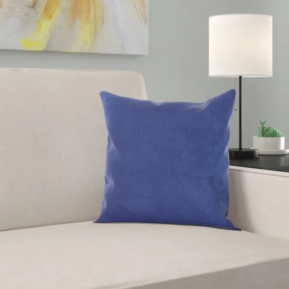 DESIGNER DELAPAZ FAUX SUEDE CUSHION COVER NAVY