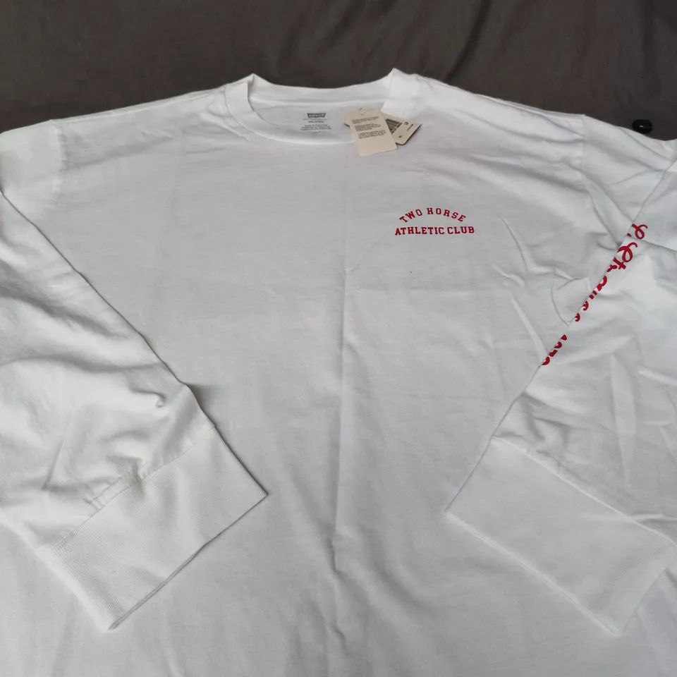 LEVI'S LONG-SLEEVE T-SHIRT WITH BACK PRINT – TWO HORSE ATHLETIC CLUB - XL