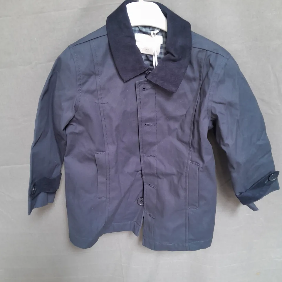 JOHN LEWIS HEIRLOOM COLLECTION WAX COAT IN NAVY SIZE 4 YRS