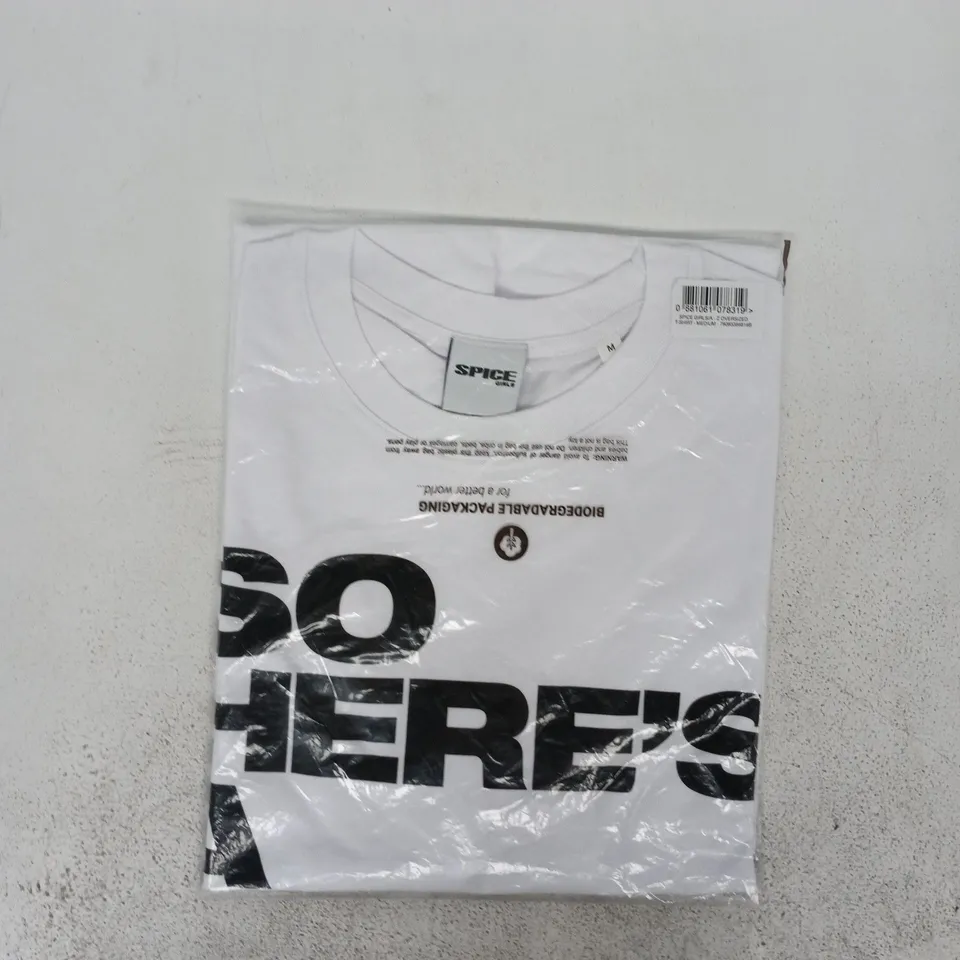 BAGGED SPICE GIRLS OVERSIZED T-SHIRT IN WHITE SIZE MEDIUM